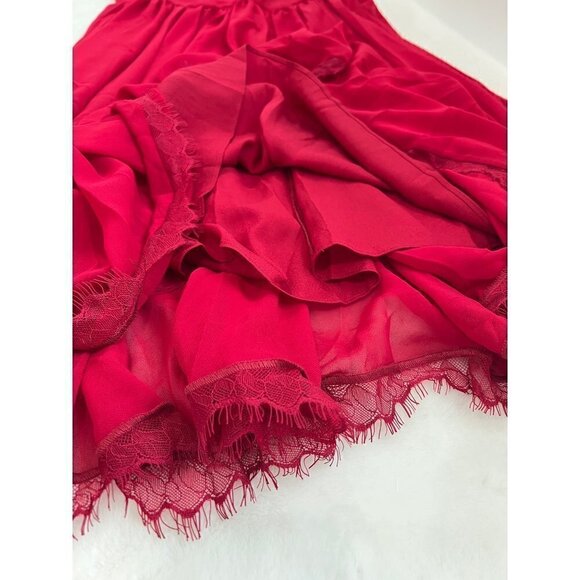 Dress the Population Alicia Mixed Media Midi Dress Color-Red Size/Large MSRP$198 - Picture 11 of 13